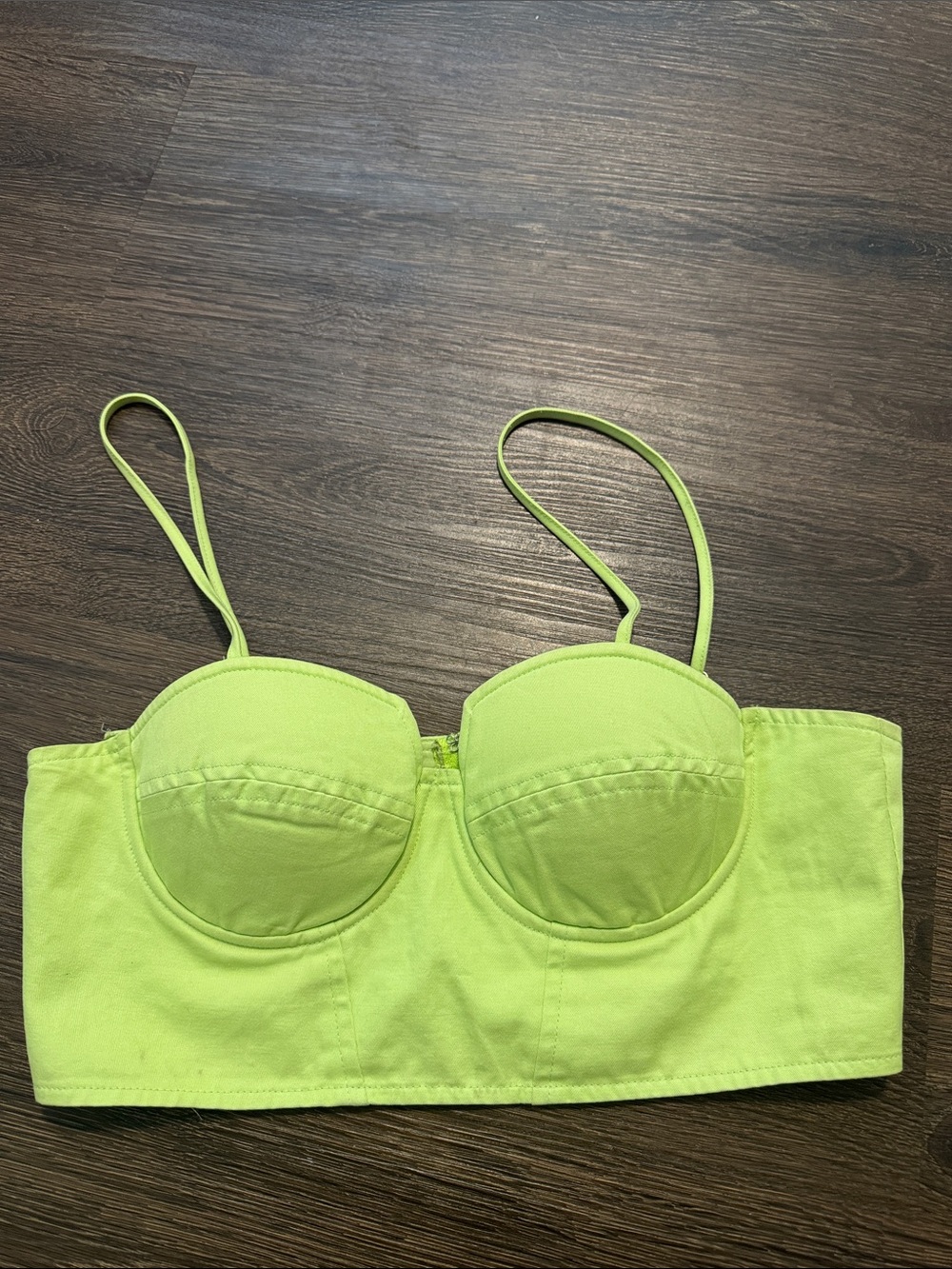 Neon Lime Longline Crop Bralette Top